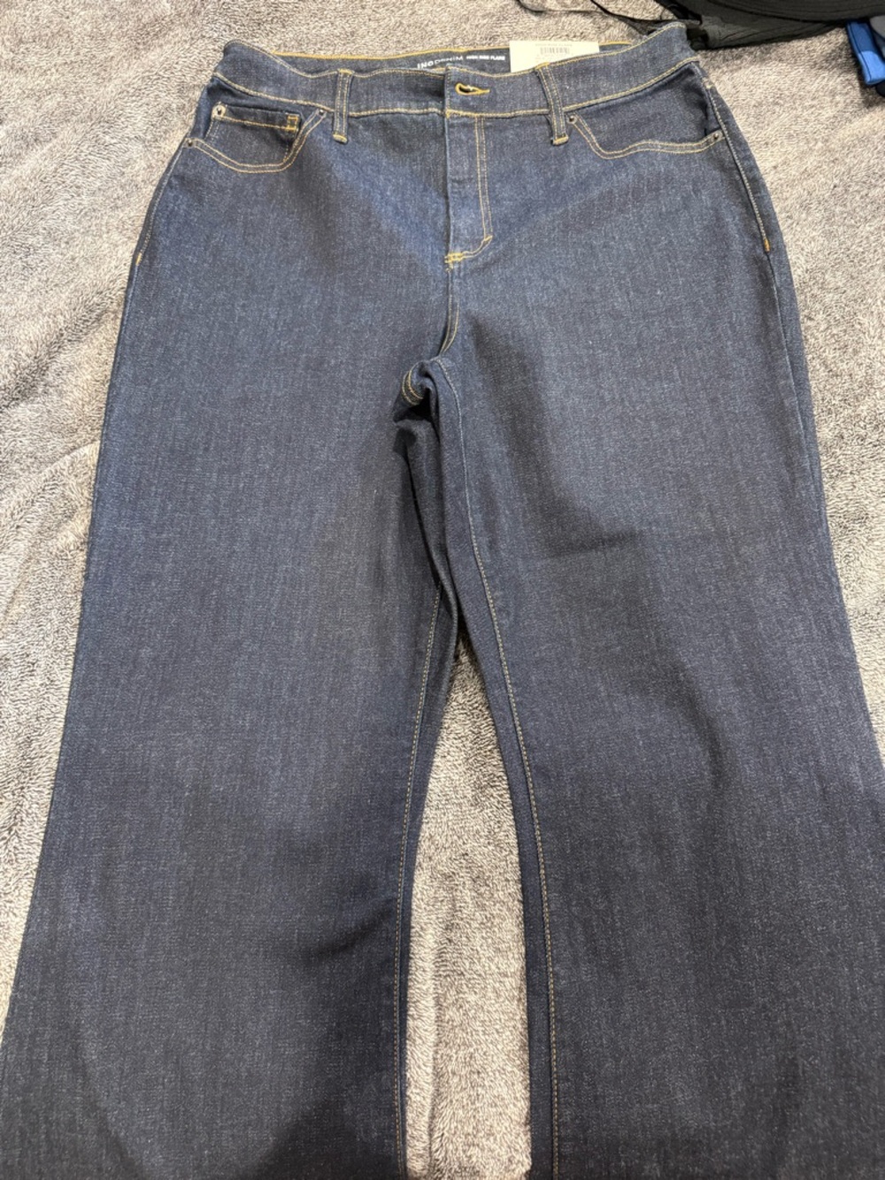 INC Denim High Rise Flare Jeans Women’s Size 14/32 Dark Blue NWT